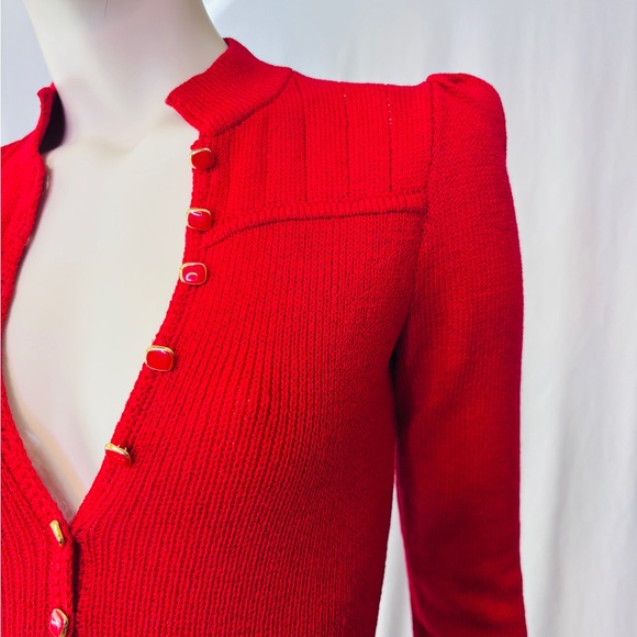 70s/ 80s Vintage Designers St John & Lillie Rubin Red Knit Dress‎ XS - Picture 10 of 12